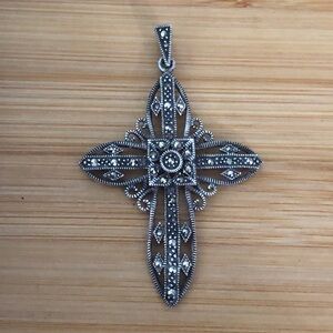 $47  Designer Estate Cross  Sterling Silver  Marked CBJ 925
